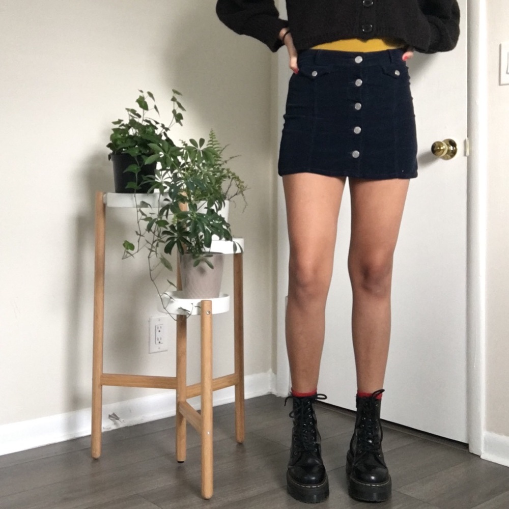 BDG navy blue corduroy skirt